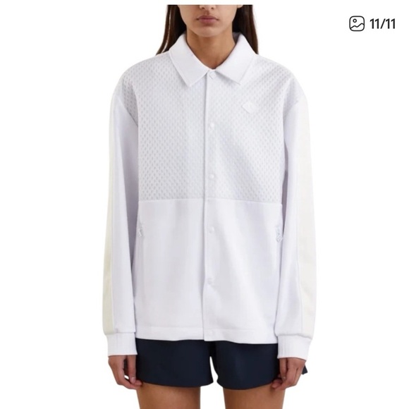 J. Lindeberg Nevaeh Coach Jacket in White - Women’s Size Medium - Picture 2 of 9